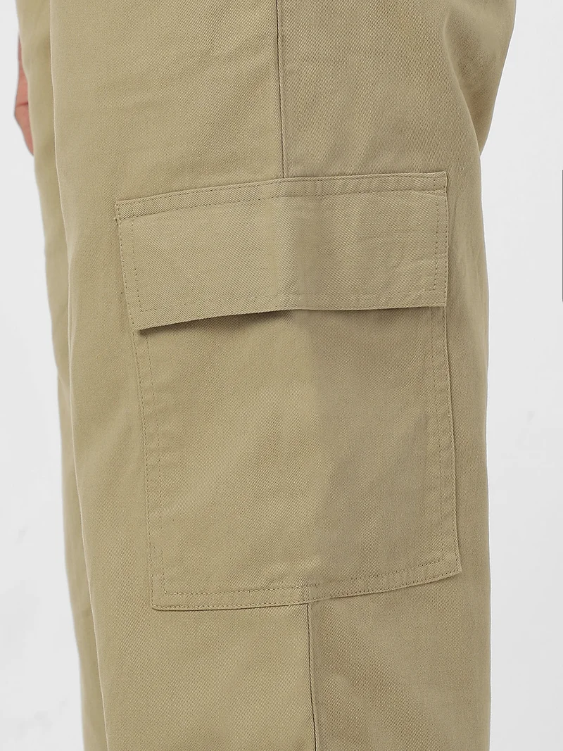 Urbano Fashion  Urbano Fashion Men's Light Olive Loose Baggy Fit Solid Cargo Chino Pant with 6 Pockets Non-Stretchable for Men | Best Price UAE